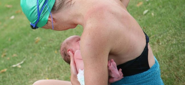 Breastfeeding and swimming training